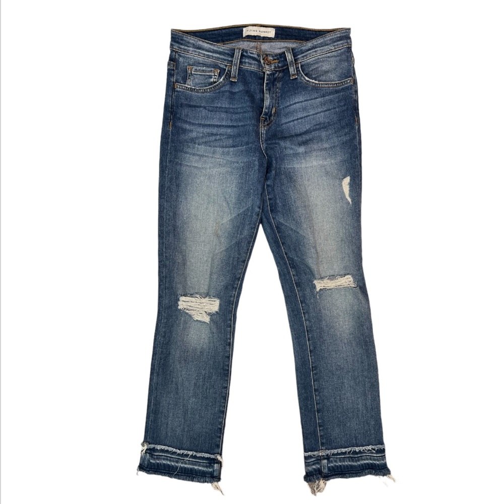 Flying Monkey cropped released Hem Jeans Cottagecore Farmcore